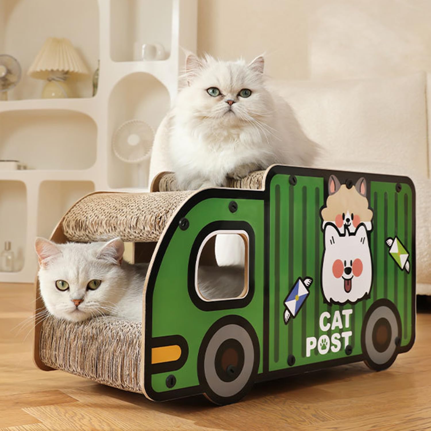 Amazon | トラック型 猫 段ボールハウス ハウス型スクラッチボード